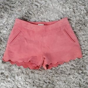 Suede coral high wasted shorts